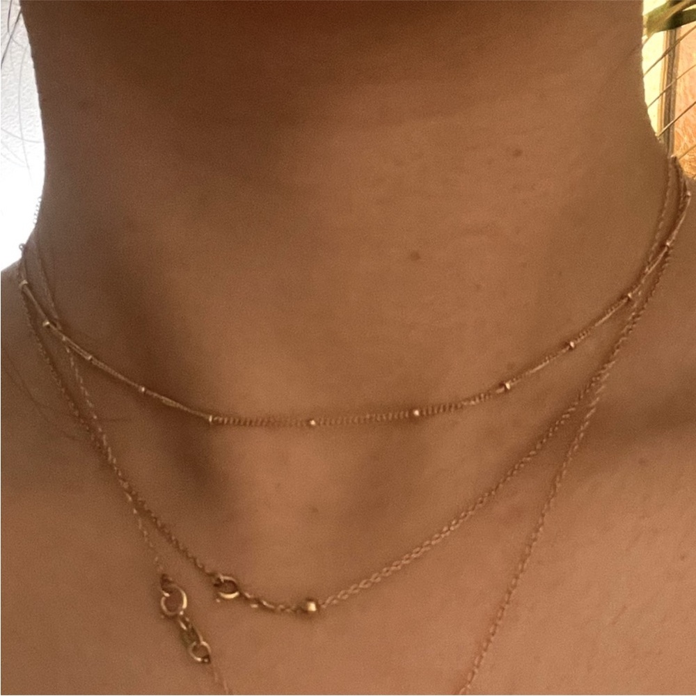 ✨14k Solid gold Satellite Spheres choker